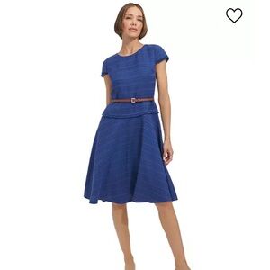 Tommy Hilfiger Women's Belted Cap-Sleeve Fit &
Flare Dress